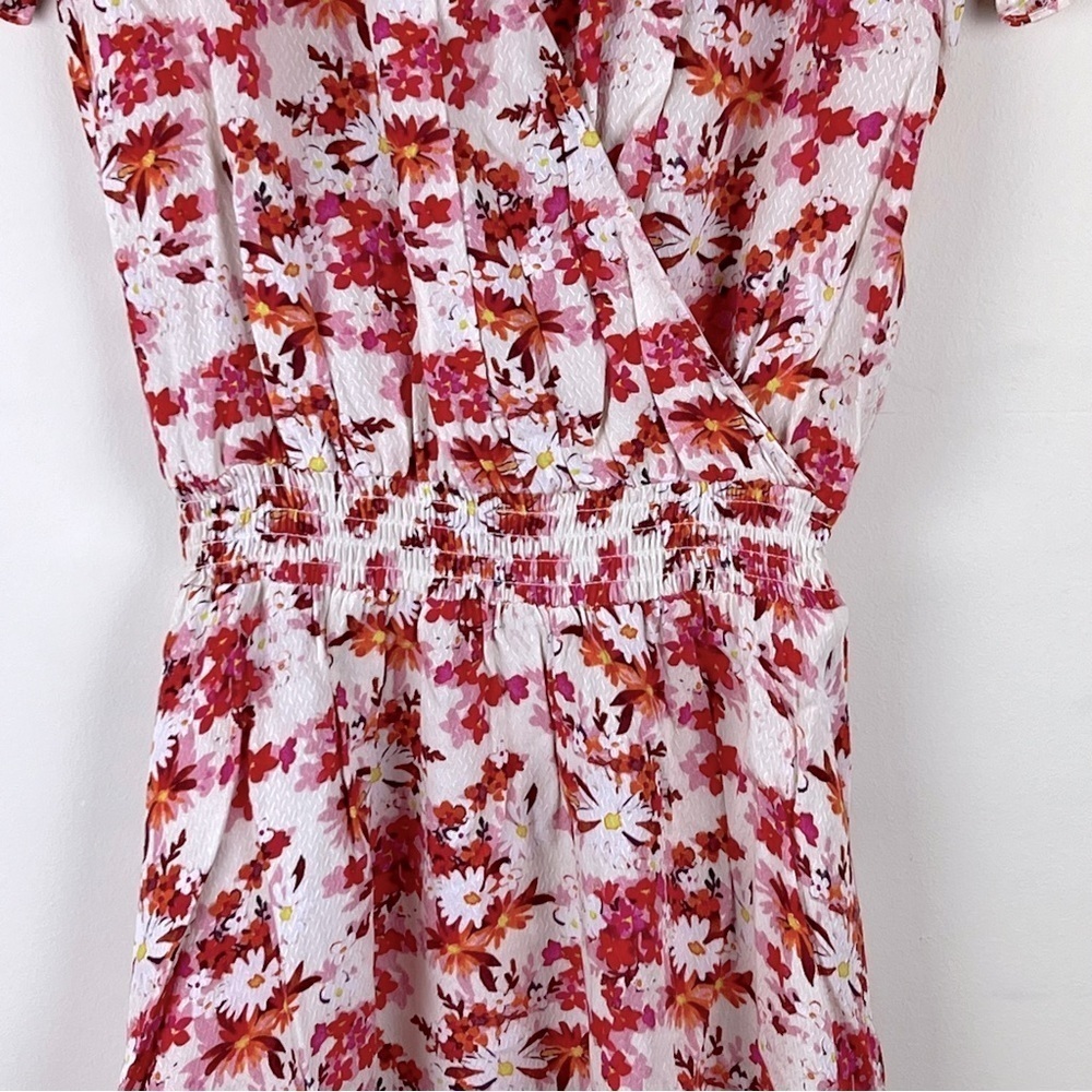Bobi Black | Floral Ruffle Surplice Mini Dress | S - Picture 7 of 11